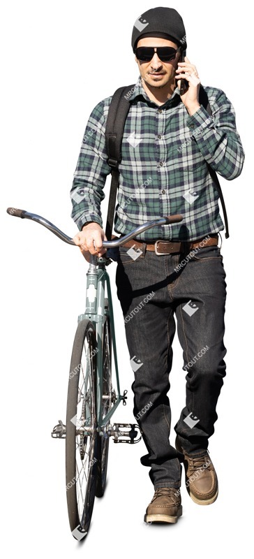 Man with a smartphone cycling person png (12775)