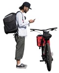 Man with a smartphone cycling cut out pictures (14679) | MrCutout.com - miniature