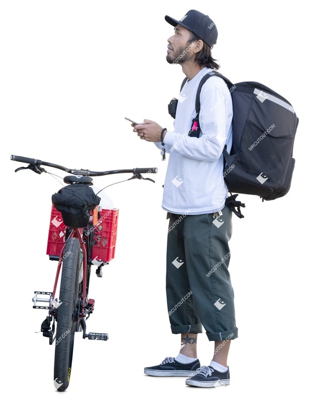 Man with a smartphone cycling people png (13531)