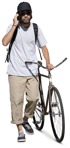 Man with a smartphone cycling people png (15333) - miniature