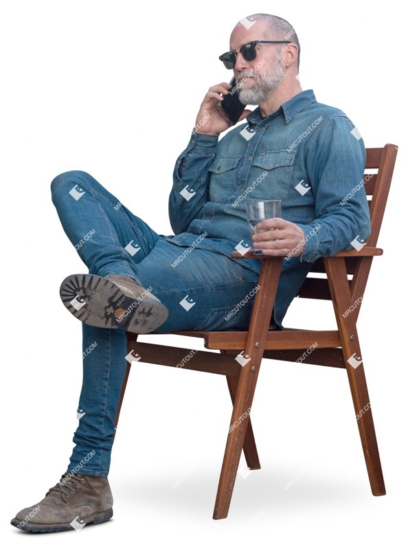 Man with a smartphone drinking people png (14351)