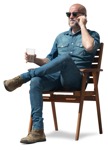 Man with a smartphone drinking people png (13915) | MrCutout.com - miniature