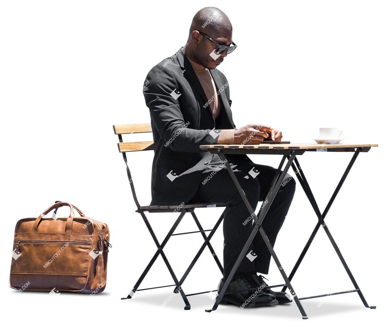Man with a smartphone drinking coffee people png (13213)