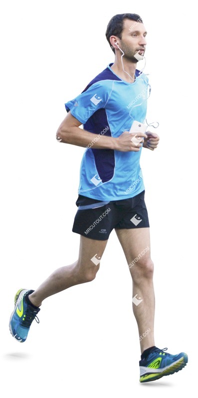 Man with a smartphone jogging png people (1096)