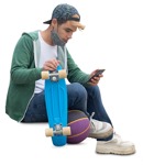 Man with a smartphone playing person png (12568) | MrCutout.com - miniature