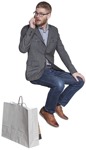 Cut out people - Man With A Smartphone Shopping 0002 | MrCutout.com - miniature
