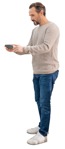Man with a smartphone shopping png people (8351) - miniature