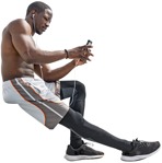 Man with a smartphone sitting  (4046) - miniature