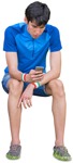 Cut out people - Man With A Smartphone Sitting 0008 | MrCutout.com - miniature