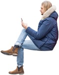 Man with a smartphone sitting people png (3925) - miniature