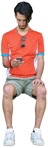Man with a smartphone sitting people png (2906) - miniature