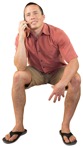 Man with a smartphone sitting person png (2166) - miniature