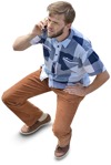 Man with a smartphone sitting people png (4327) - miniature