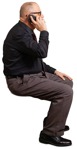 Man with a smartphone sitting people png (8903) - miniature