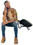 Man with a smartphone sitting people png (9227) - miniature