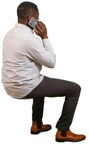 Man with a smartphone sitting people png (9114) - miniature