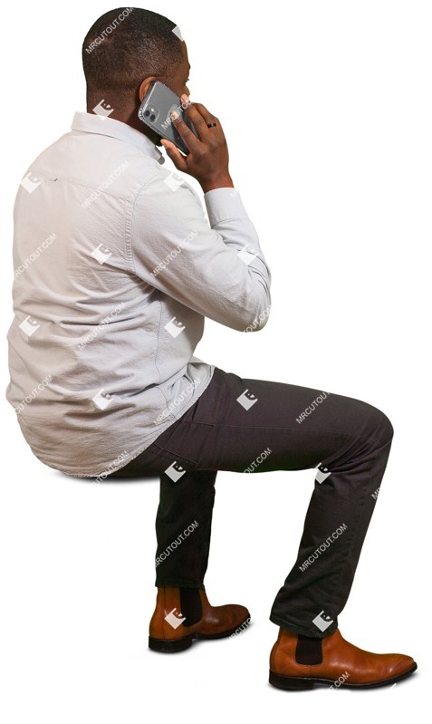 Man with a smartphone sitting people png (9114)