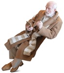 Man with a smartphone sitting people png (12803) | MrCutout.com - miniature