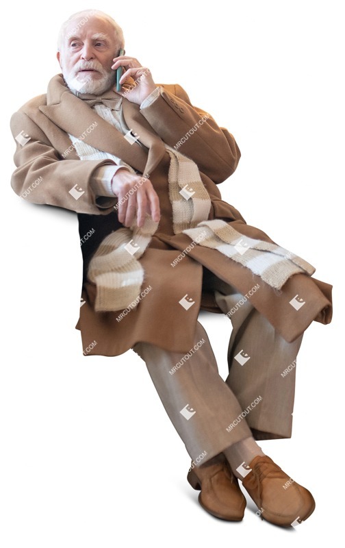 Man with a smartphone sitting people png (11865)