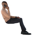Man with a smartphone sitting entourage people (12856) | MrCutout.com - miniature