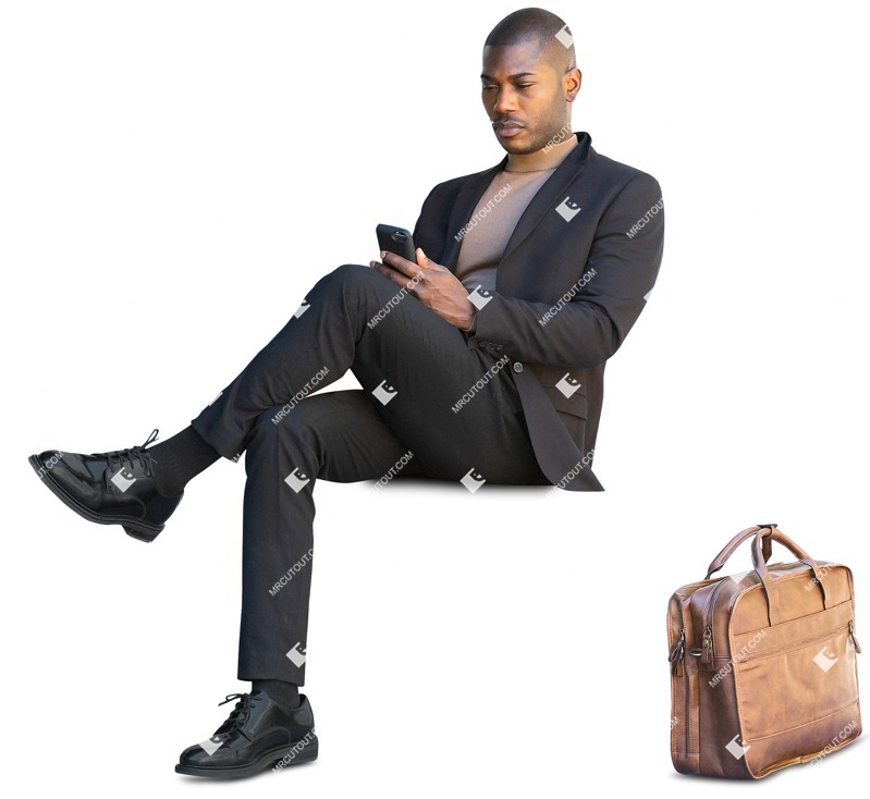 Man with a smartphone sitting people png (14970)