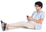Man with a smartphone sitting photoshop people (13196) | MrCutout.com - miniature