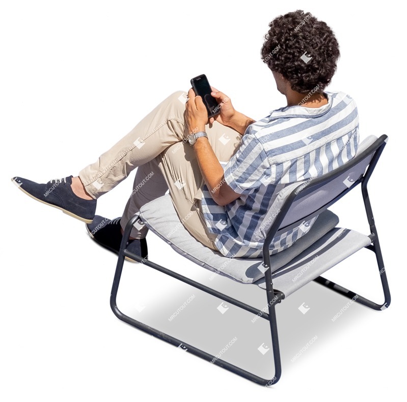 Man with a smartphone sitting people png (12921)