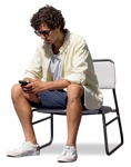 Man with a smartphone sitting cut out people (13277) | MrCutout.com - miniature