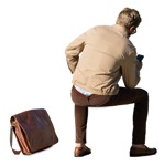 Man with a smartphone sitting people png (13889) - miniature