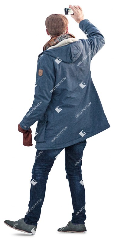 Man with a smartphone standing human png (2290)