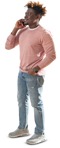 Man with a smartphone standing human png (5739) - miniature