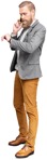 Man with a smartphone standing png people (6545) - miniature
