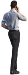 Man with a smartphone standing people png (7392) - miniature