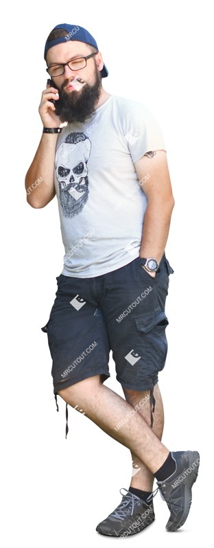 Man with a smartphone standing photoshop people (7493)