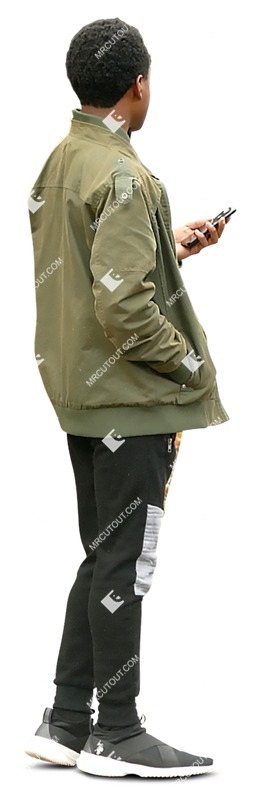 Man with a smartphone standing people png (7802)
