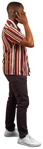 Man with a smartphone standing cut out people (10056) - miniature