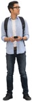 Man with a smartphone standing  (13442) - miniature