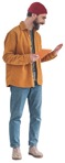 Man with a smartphone standing people png (12808) - miniature