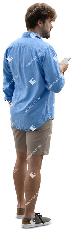 Man with a smartphone standing people png (13810)