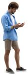 Man with a smartphone standing people png (12934) - miniature