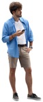 Man with a smartphone standing people png (13814) - miniature