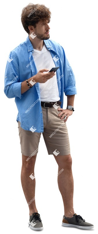 Man with a smartphone standing people png (13814)
