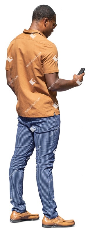 Man with a smartphone standing people png (14276)