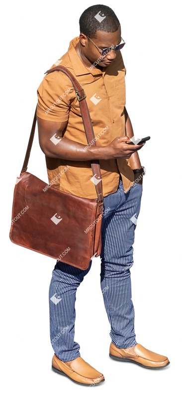 Man with a smartphone standing people png (14433)