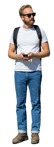 Man with a smartphone standing entourage people (13856) | MrCutout.com - miniature