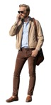 Man with a smartphone standing people cutouts (13887) | MrCutout.com - miniature