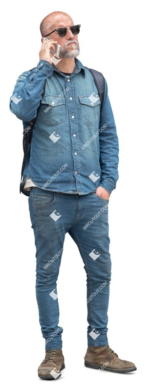 Man with a smartphone standing people png (14906)