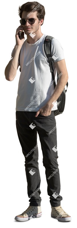 Man with a smartphone standing people png (12213)