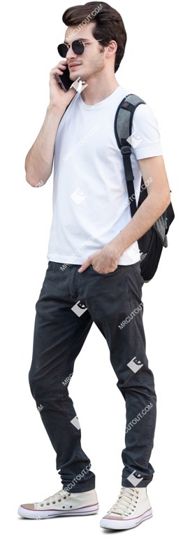 Man with a smartphone standing people png (12207)