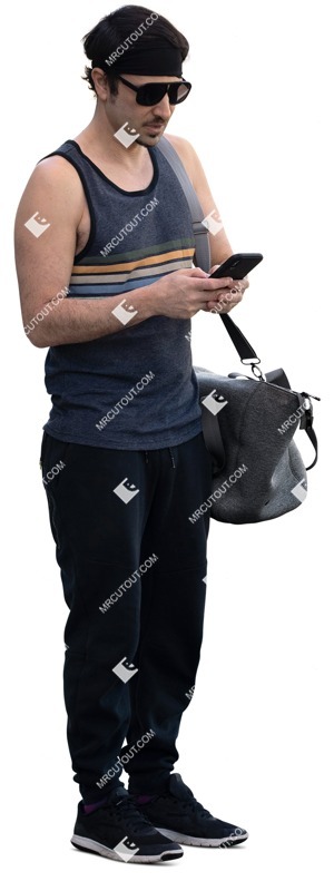 Man with a smartphone standing people png (15037)